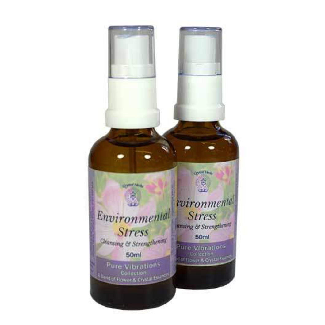 Align Your Vibe Environmental Stress Spray – aura mist with flower and crystal essences for EMF protection, energetic purification, and resilience.
