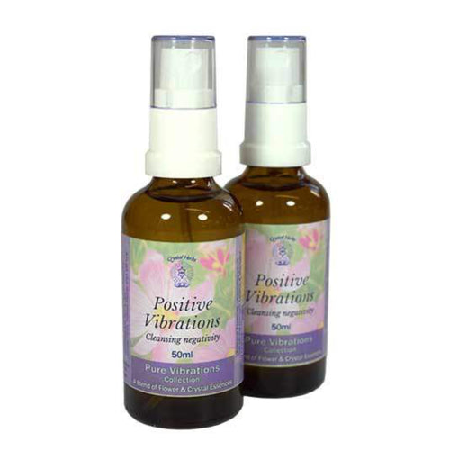 Align Your Vibe Positive Vibrations Spray – aura mist with crystal essences to clear negative energy, raise vibration and refresh personal or space energy.